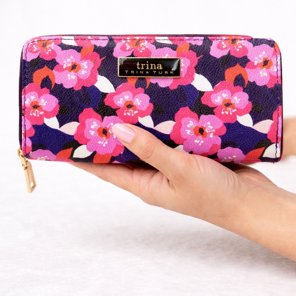 Trina Turk Pink and Purple Floral Wallet